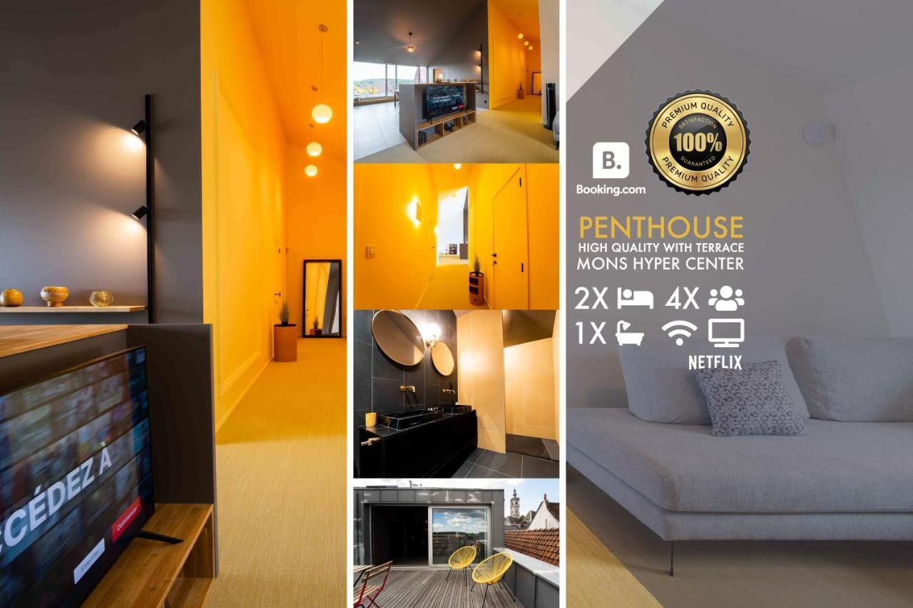Luxury Penthouse & Terrace - Mons City Center Bagian luar foto